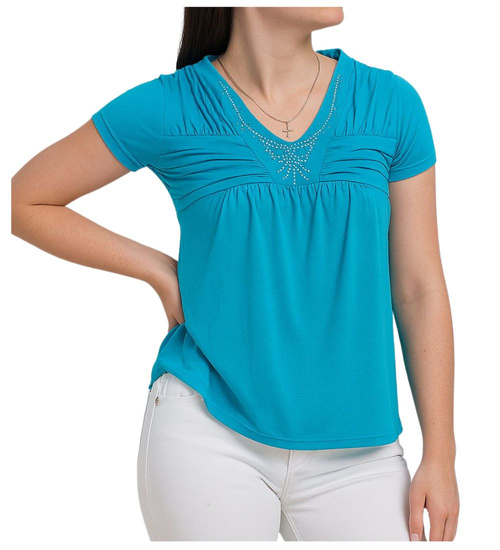 Damska koszulka bluzka turkus /H2-K12 UB958 S0/