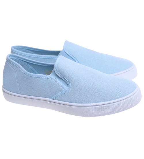 Błękitne męskie trampki slip on /A4-2 18145 T280/
