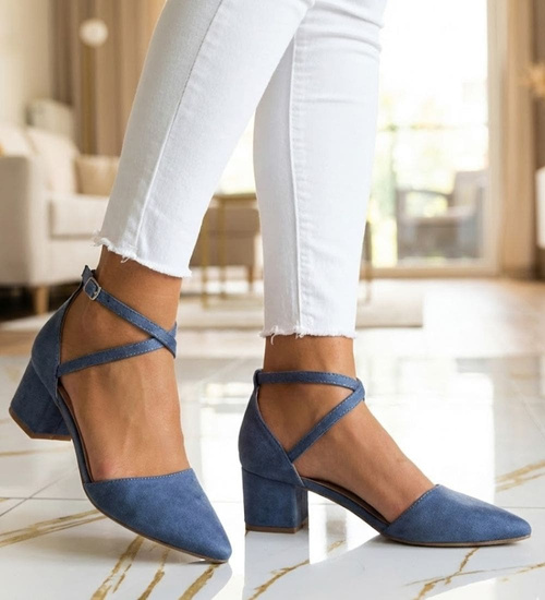 Granatowe czółenka na niskim obcasie Seastar /G8-3 11139 T288/