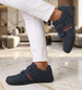 Granatowe męskie buty sportowe na rzepy /A3-2 18679 T484/