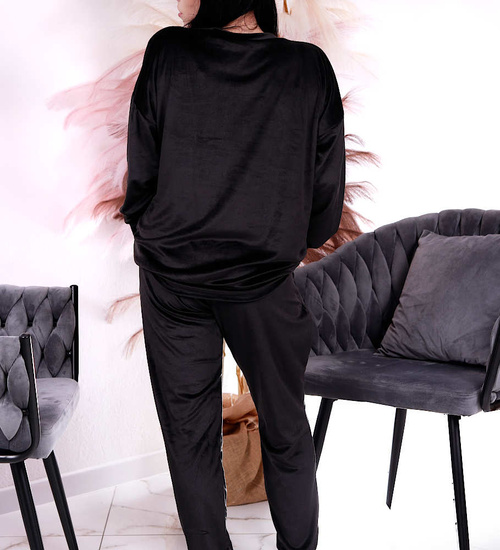 Komplet piękny czarny kobiecy dres /H2 A3-1 UB563 T637/