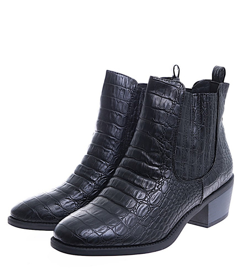 Czarne damskie botki sztyblety /F4-3 15140 S395/