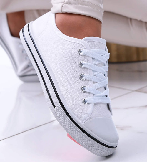 Klasyczne białe trampki damskie /B4-1 13716A S260/