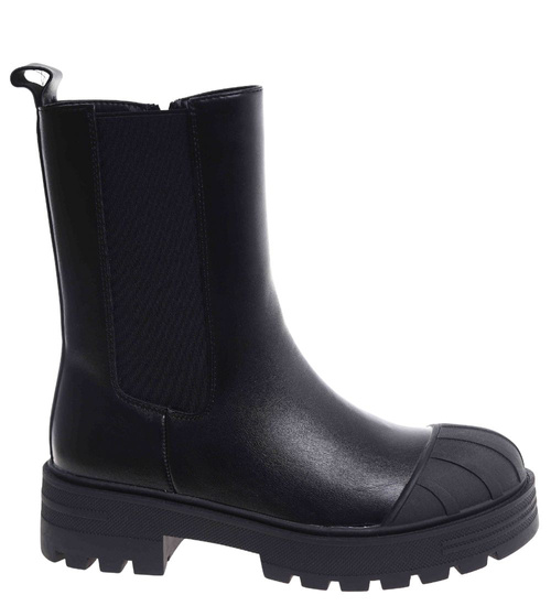 Czarne wysokie botki z ociepleniem /J5-2 H2 18423 T2/
