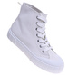 Białe wysokie trampki damskie z tkaniny /E9-3 15958 G157/