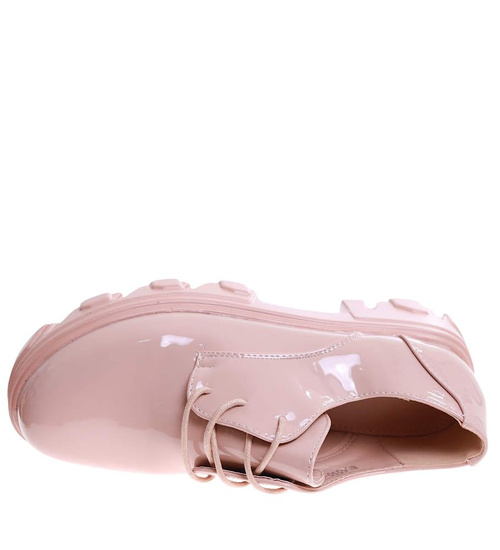 Cieliste sznurowane półbuty damskie /E10-2 16937 T246/