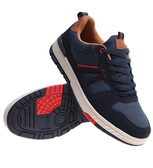 Sznurowane granatowe trampki męskie Badoxx /C6-2 17245 T781/