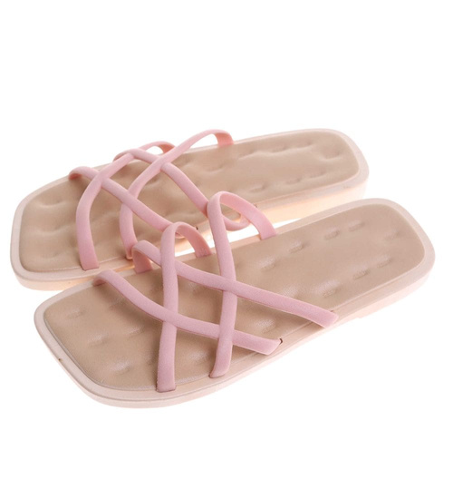 Klapki damskie plażowe wodoodporne różowe /F3-1 17801 G089/