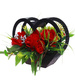 Kompozycja kwiatowa- czerwone róże w sercu /Komp100  P328/
