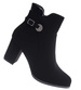 Eleganckie botki zimowe na obcasie czarne /C7-3 18571 W422/