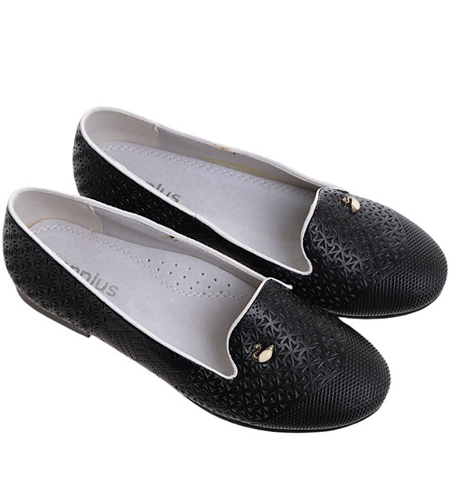 Dziewczęce baleriny lordsy Czarne /F6-2 4696 GA4-5/