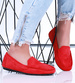 Czerwone zamszowe półbuty balerinki lordsy /F9-2 15628 T187/