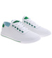 Ażurowe sznurowane biało zielone tenisówki damskie /E9-2 16242 G282/