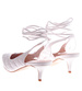 Białe czółenka na niskim obcasie Lace Up /B3-2 12206 T390/
