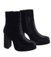 Welurowe czarne botki damskie na platformie /J5-2 H2 18391 G284/