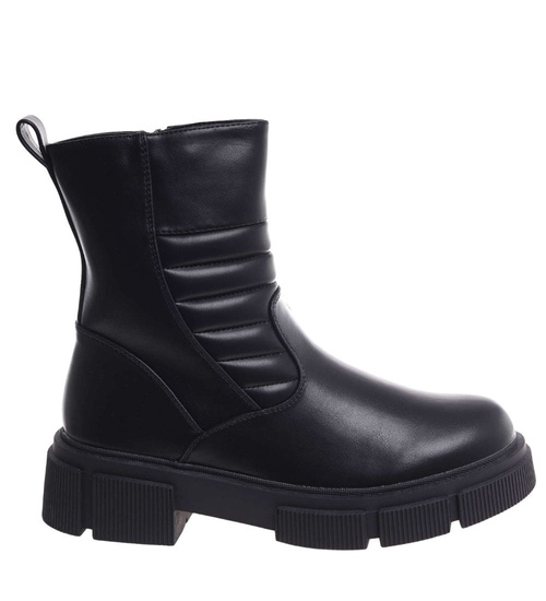 Czarne wysokie botki na platformie /J4-4 H2 18441 W188/