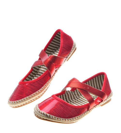 Wygodne dziewczęce balerinki RED /G-8-1 4890 GA097/