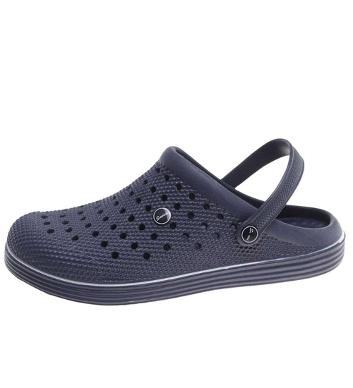 Kryte granatowe klapki męskie z paskiem /H2 18649 T135/