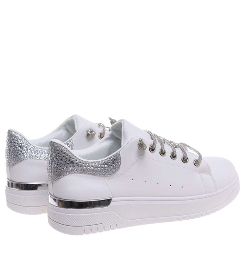 Białe wygodne trampki damskie /D1-3 18830 W285/