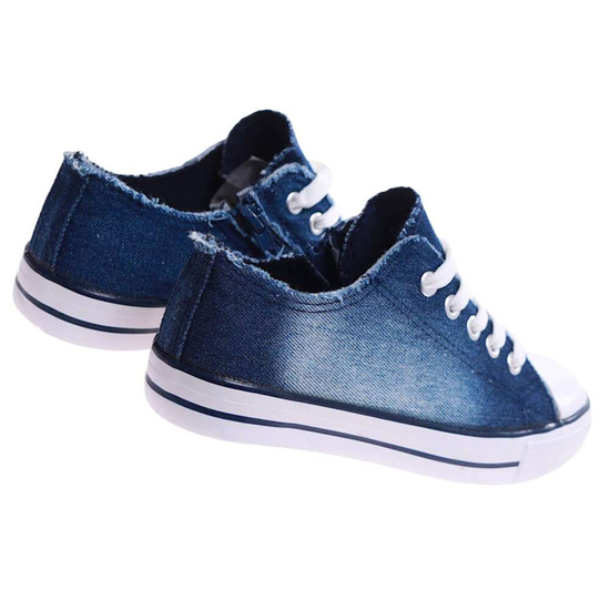 Granatowe wiązane trampki dla dziewczynki /A8-2 17285 T111/