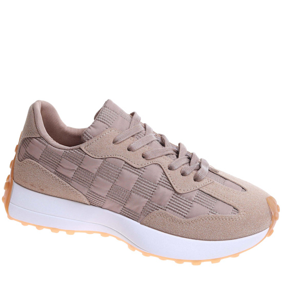 Wiązane damskie buty sportowe Khaki /D9-1 17340 T232/