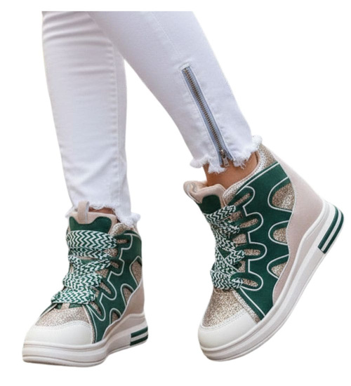 Trampki damskie na koturnie /F5-3 15821 D430/