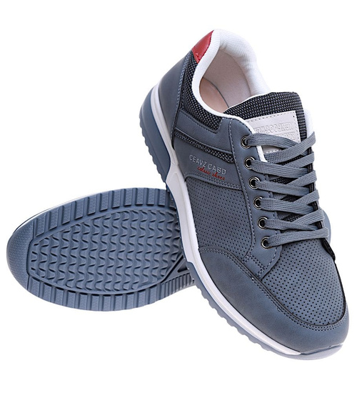 Sznurowane szare męskie buty sportowe /D2-3 15895 T535/