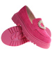 Fuksjowe półbuty loafersy damskie na platformie /i4-2 18622 W147/