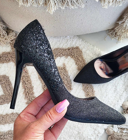 Czarne szpilki czółenka damskie /A10-3 10188 S496/