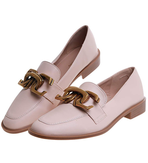 Wsuwane beżowe baleriny lordsy /A9-2 11599 T581/