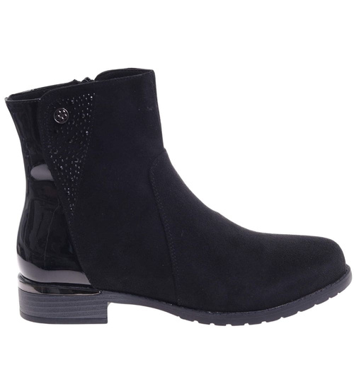 Klasyczne czarne botki damskie zimowe /G5-2 18575 W435/