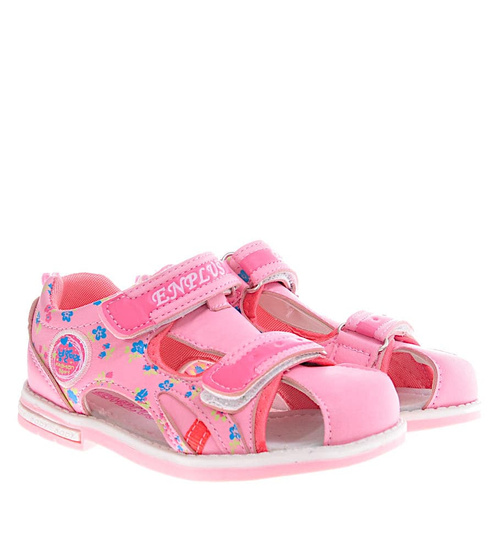 Dziecięce sandały na rzepy Różowe /A8-2 10926 T130/