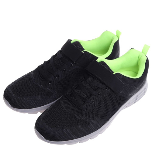 Czarne męskie buty sportowe sznurowane Duże rozmiary /C3-1 18118 T672/