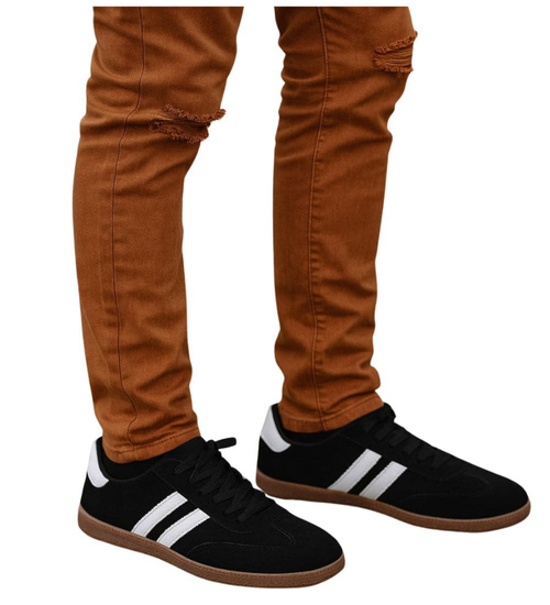 Czarne trampki halówki męskie z zamszu /D8-1 18157 T486/