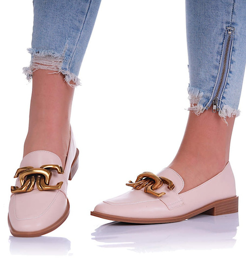 Wsuwane beżowe baleriny lordsy /A9-2 11599 T581/