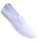 Białe materiałowe tenisówki slip on /E6-214442 T213/