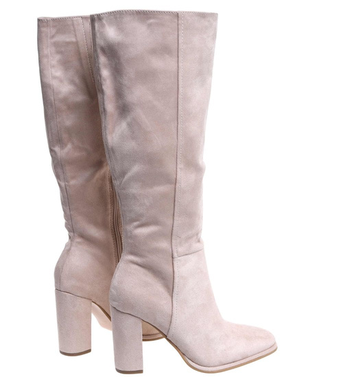 Klasyczne beżowe kozaki do kolan /C4-1 18331 T600/