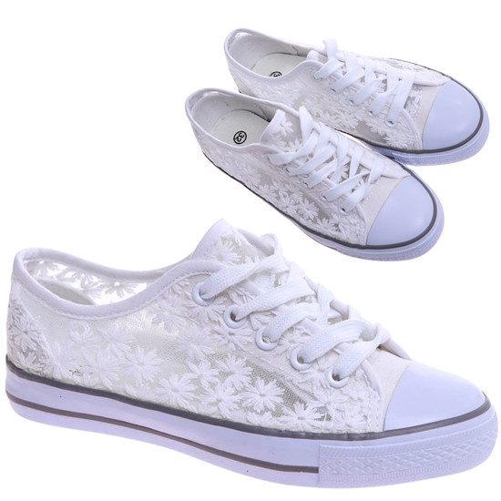 Ażurowe białe trampki dla dziewczynki /B1-2 3222 T141/