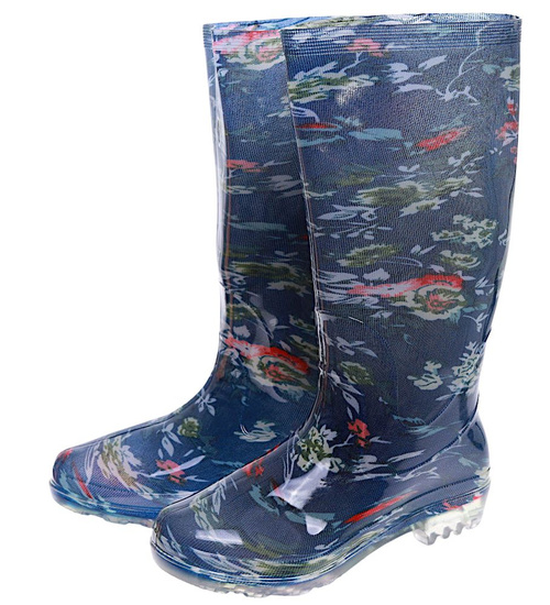 Granatowe wysokie kalosze damskie gumowce /B3-1 16973 T285/