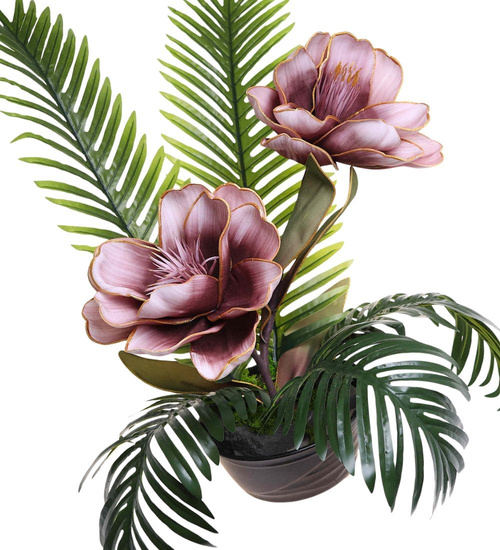 Duży stroik różowo złote kwiaty KOMP157 M500