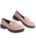 Beżowe półbuty loafersy damskie na platformie /H2 18628 W147/