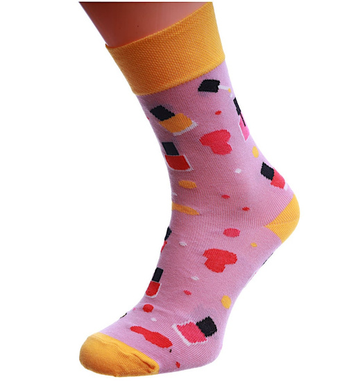 Różowo żółte uniwersalne skarpety /B5-1 SK51 S5/