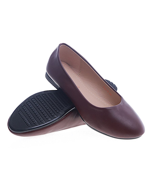 Bordowe baleriny damskie /A7-2 13357 T192/