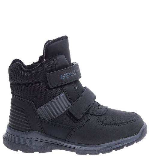 Zimowe chłopięce buty na rzepy Czarne /D8-3 15335 T549/