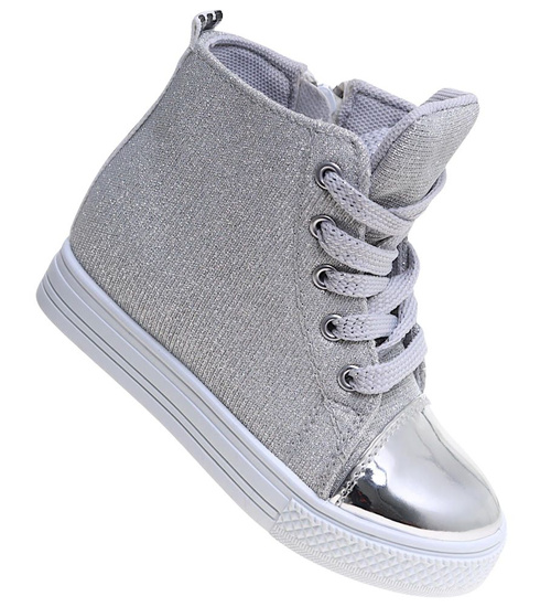 Dziewczęce trampki na niskim obcasie /A3-2 4292 S170/