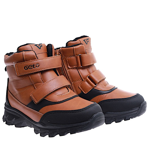 Camelowe chłopięce trapery ocieplane na rzepy /C7-3 15345 T549/