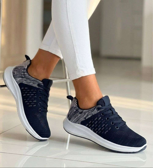 Sneakersy damskie granatowo różowe /C5-3 18698 T251/