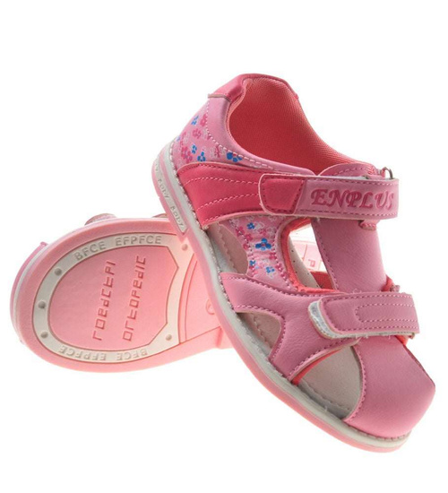Dziecięce sandały na rzepy Pink /E3-2 8705 S191/