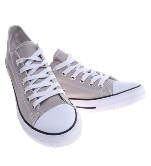 Trampki męskie Sznurowane szare z tkaniny ost493