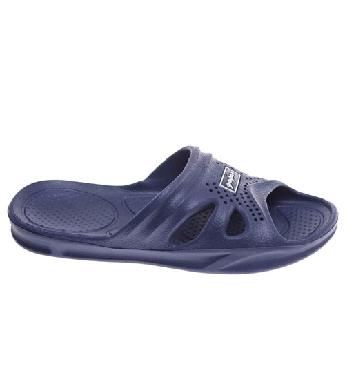 Klapki męskie na basen wodoodporne granatowe /E2-1 11703 T195/